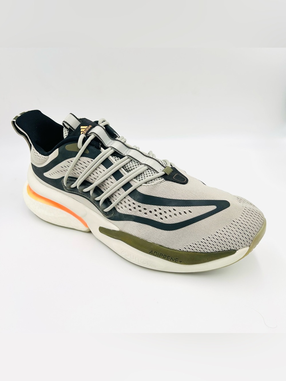 Adidas Alphaboost V1 Men size 12 Metal Grey Orange Running Athletic Shoes
